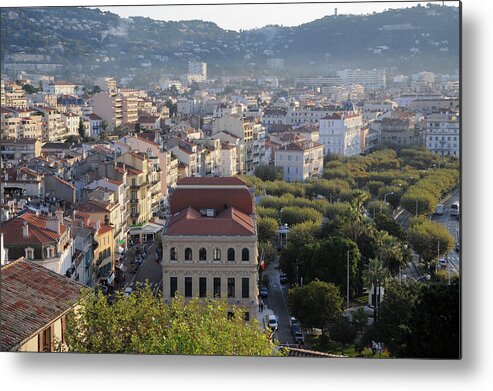 Built Structure Metal Print featuring the photograph Cannes Skyline, France by John Harper