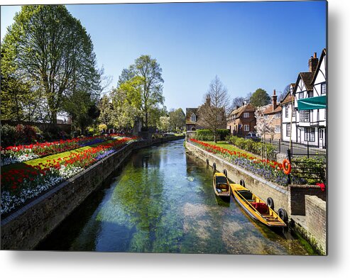 Flowerbed Metal Print featuring the photograph Canterbury Canal by NeonJellyfish