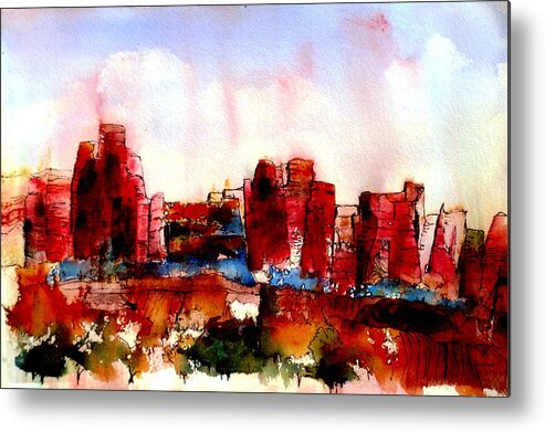 Canyon Metal Print featuring the painting Canyonlands 02 by Anne Duke
