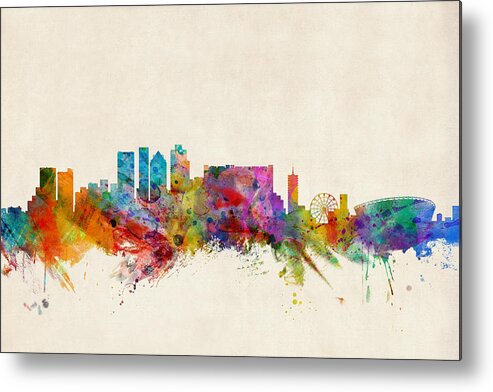 City Metal Print featuring the digital art Cape Town South Africa Skyline by Michael Tompsett
