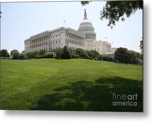 Capitol Metal Print featuring the photograph Capitol Hill View Washington DC by Christiane Schulze Art And Photography