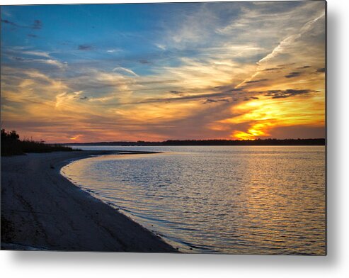 Sunset Photographs Metal Print featuring the photograph Carolina Beach River Sunset II by Phil Mancuso