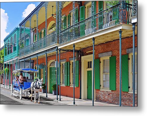 White Metal Print featuring the photograph Carriage Ride New Orleans by Alexandra Till