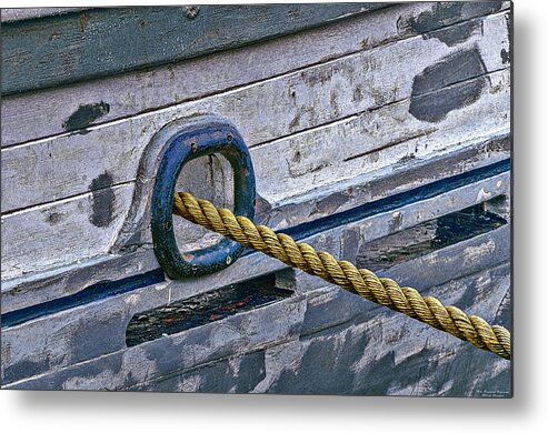 Hawser Metal Print featuring the photograph Cat Hole and Hawser by Marty Saccone