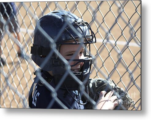 Baseball Metal Print featuring the photograph Catcher by Chris Thomas