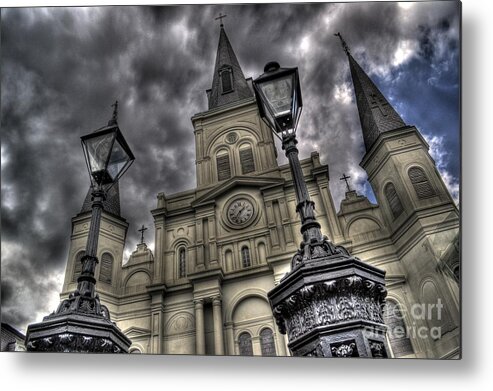 Cathedral Metal Print featuring the photograph Cathedral New Orleans by Timothy Lowry