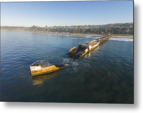 Above Metal Print featuring the photograph Cement Ship Sunrise by David Levy