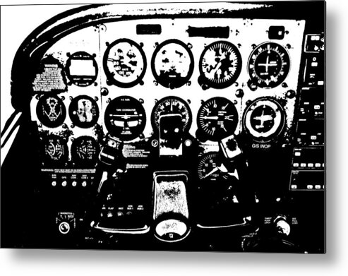 Cessna 172 Skyhawk Metal Print featuring the digital art Cessna 172 Skyhawk Instrument Panel by Brook Freeman