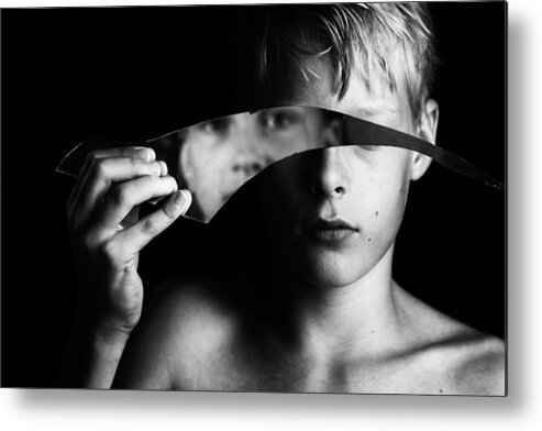 Boy Metal Print featuring the photograph Changing Face by Mirjam Delrue