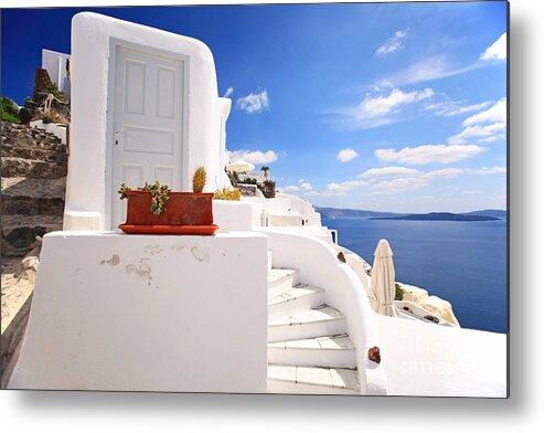 Santorini Metal Print featuring the photograph Charming architecture by Aiolos Greek Collections