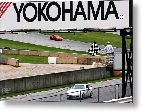 Flag Metal Print featuring the photograph Checkered Flag by Stacy C Bottoms