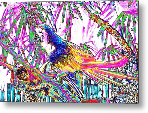 Art Metal Print featuring the photograph Cheerful Parrot. Colorful art collection. PROMOTION - August 2015 by Oksana Semenchenko
