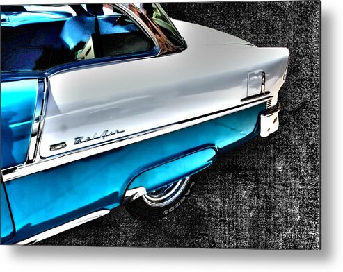 Bel Air Metal Print featuring the mixed media Chevy Bel Air Art 2 Tone Side View Art 1 by Lesa Fine