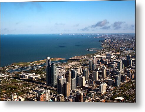 Chicago Metal Print featuring the photograph Chicago from above by Milena Ilieva