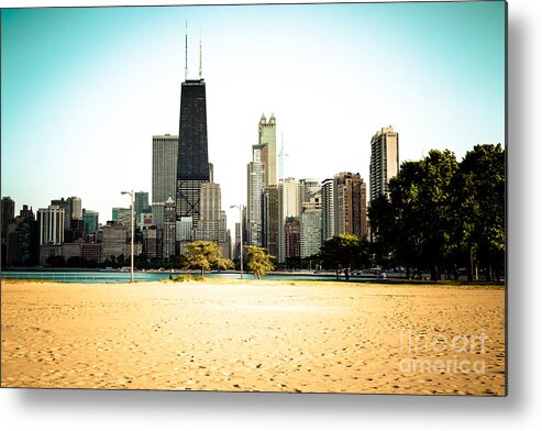 2012 Metal Print featuring the photograph Chicago Skyline at North Avenue Beach Photo by Paul Velgos