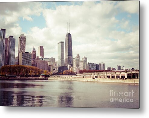 America Metal Print featuring the photograph Chicago Skyline Vintage Picture by Paul Velgos
