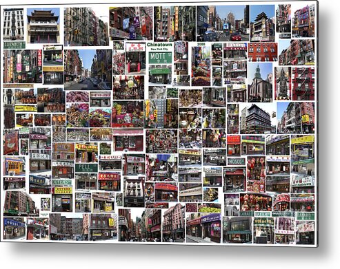 Photos Of Various Buildings And Things In A Photo Collage. Metal Print featuring the digital art Chinatown by Steven Spak
