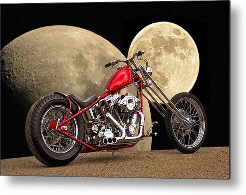 Art Metal Print featuring the photograph Chopper Two Moons by Dave Koontz