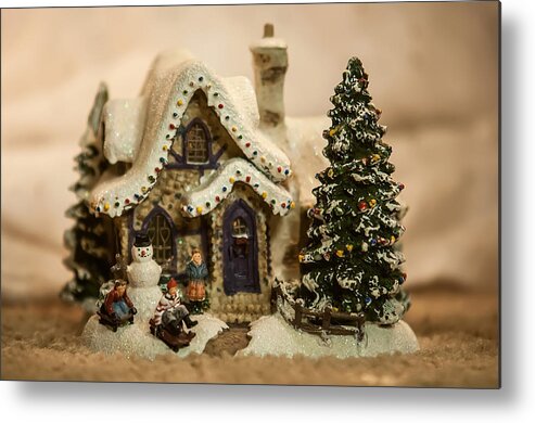 Celebrating Metal Print featuring the photograph Christmas Toy Village by Alex Grichenko