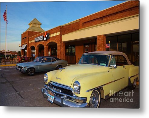 Yellow Metal Print featuring the photograph Early 50s Chrysler Convertible by Bob Sample
