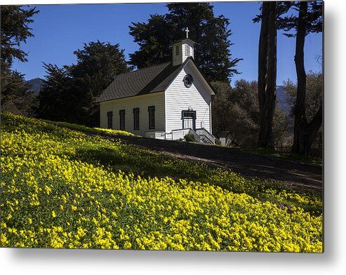 Church Metal Print featuring the photograph Church in the clover by Garry Gay