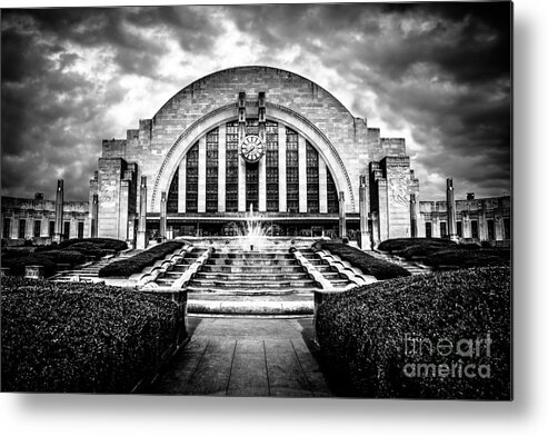 America Metal Print featuring the photograph Cincinnati Museum Center Black and White Picture by Paul Velgos