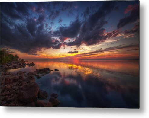 Blue Metal Print featuring the photograph Cirrus Reflections by Stuart Deacon