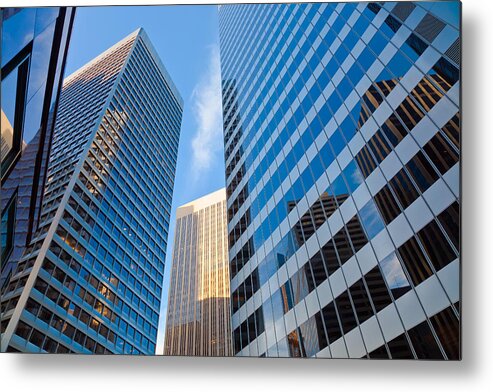 City Metal Print featuring the photograph City In Reflections by Jonathan Nguyen