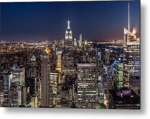 City Metal Print featuring the photograph City Lights by Mihai Andritoiu