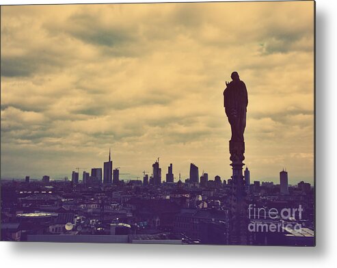 Milan Metal Print featuring the photograph City view of Milan Italy by Michal Bednarek