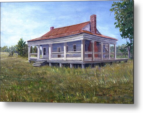 Civil War Metal Print featuring the painting Civil War House Mansfield Louisiana by Lenora De Lude