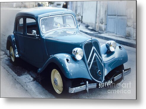 Citroent Metal Print featuring the photograph Classic Citroen in Blue by Heiko Koehrer-Wagner