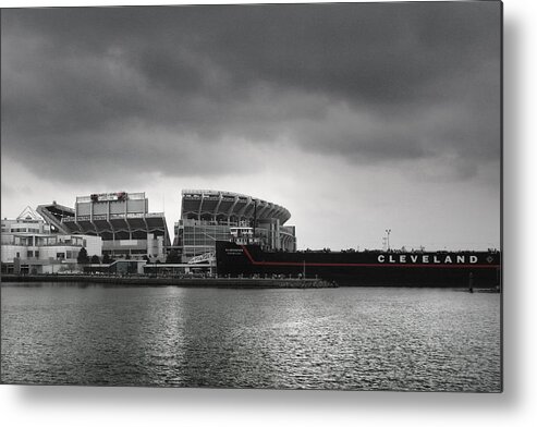 Cleveland Metal Print featuring the photograph Cleveland Browns Stadium From The Inner Harbor by Kenneth Krolikowski