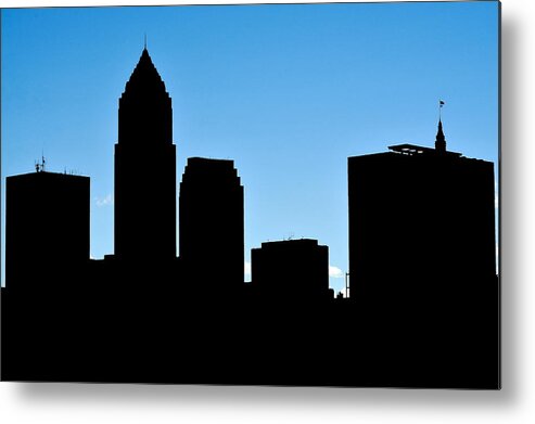 Cleveland Metal Print featuring the photograph Cleveland in Silhouette by Frozen in Time Fine Art Photography