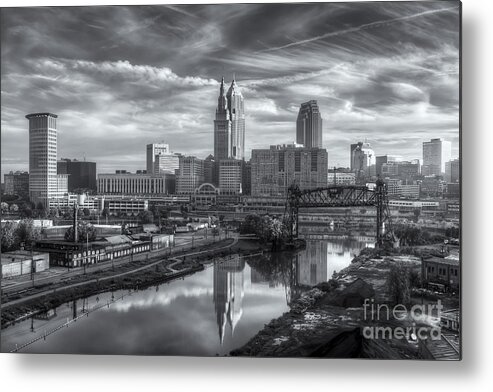 Clarence Holmes Metal Print featuring the photograph Cleveland Skyline and the Flats IV by Clarence Holmes