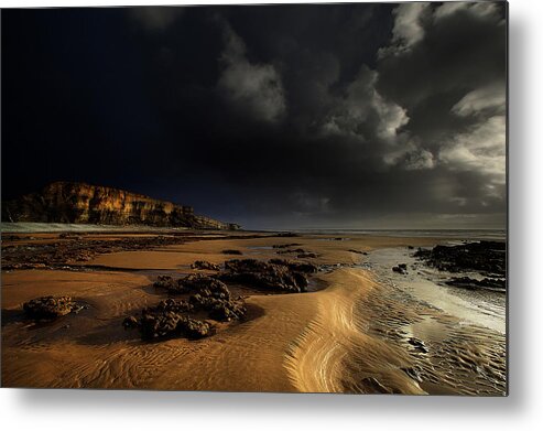 Scenics Metal Print featuring the photograph Cliff Face Traeth Mawr by Unique Landscape Images