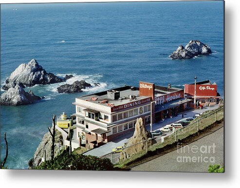 Cliff House Metal Print featuring the photograph Cliff House Over The Ocean October 1972 by Wernher Krutein