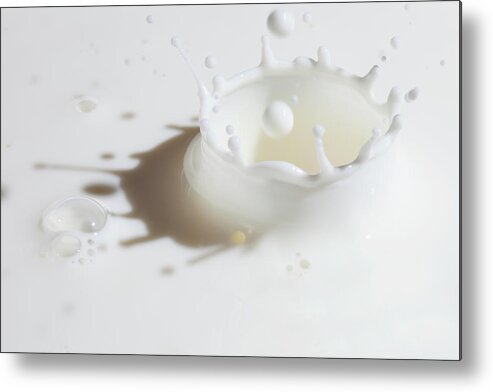 Shadow Metal Print featuring the photograph Close-up Of Milk Splashing by Dual Dual