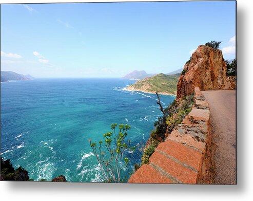 Tyrrhenian Sea Metal Print featuring the photograph Coastal Road On The Island Of Corsica by Akrp