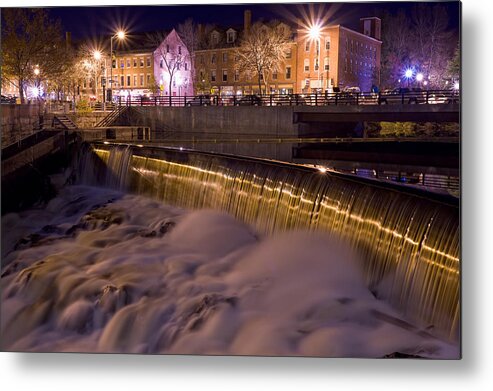 Central Avenue Metal Print featuring the photograph Cocheco River Falls Dover NH by Jeff Sinon