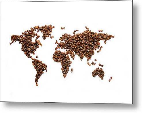 White Background Metal Print featuring the photograph Coffee World by Thomas Ruecker
