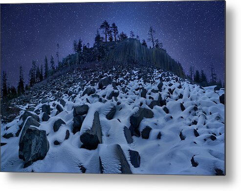 Mountain Metal Print featuring the photograph Cold Mountain: Devils Postpile by Yan Zhang
