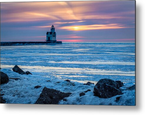 Lighthouse Metal Print featuring the photograph Cold Pastels by Bill Pevlor