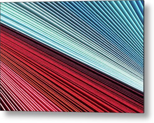 Rose Colored Metal Print featuring the photograph Color Contrast Of Abstract Paper Pages by Miragec