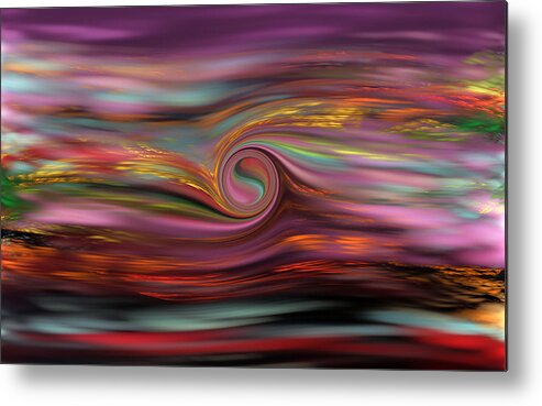 Fractal Metal Print featuring the digital art Colored Eddies by Gary Blackman