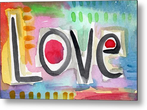Love Metal Print featuring the painting Colorful Love- painting by Linda Woods