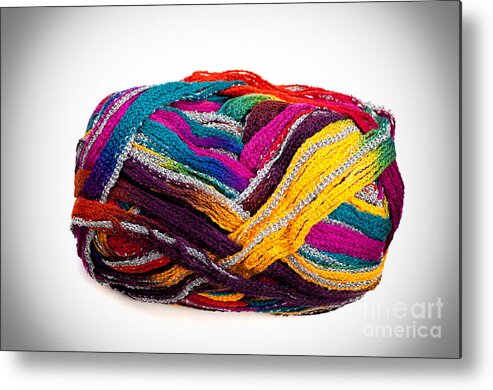 Colors Metal Print featuring the photograph Colorful yarn by Les Palenik