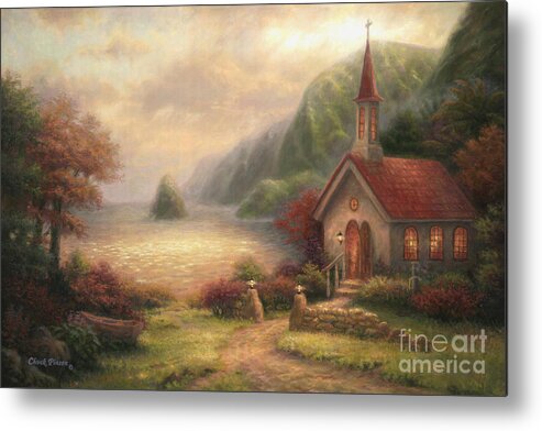 Church Metal Print featuring the painting Compassion Chapel by Chuck Pinson