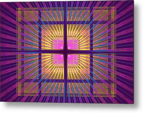 Fractal Metal Print featuring the photograph Computer generated Fractal Squares Geometric Pattern by Keith Webber Jr