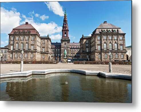 Clock Tower Metal Print featuring the photograph Copenhagen Folketing Parliament by Fotovoyager